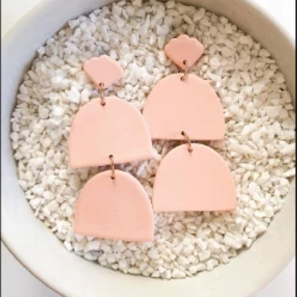 Coral clay earrings